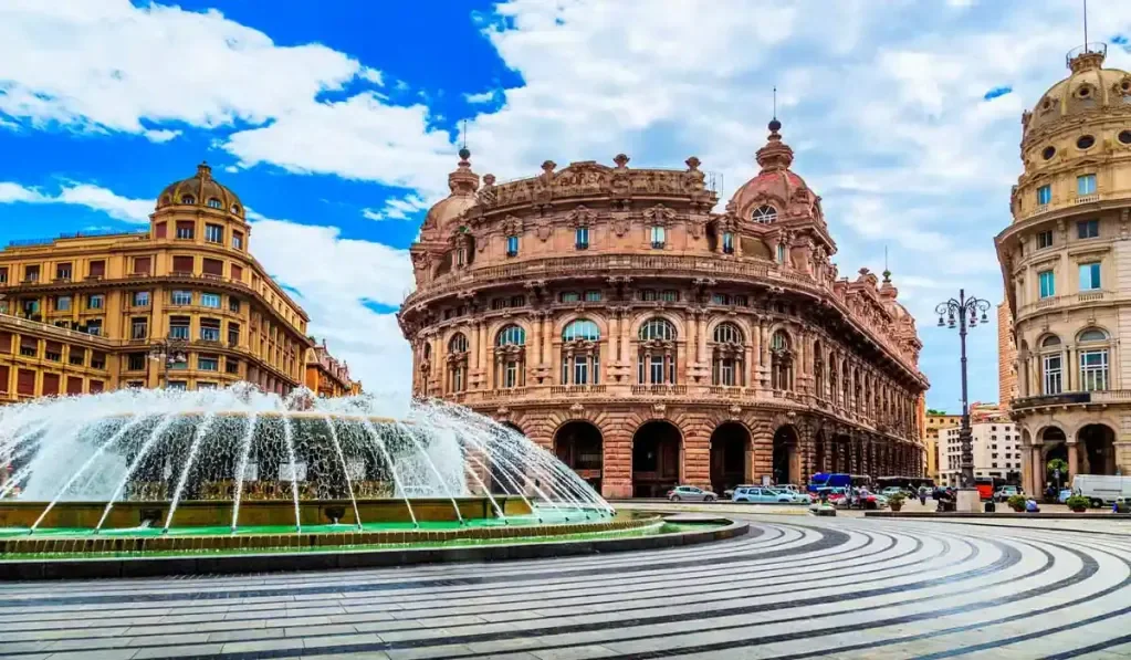 Genoa Centrul istoric și malul mării din Liguria în Italia