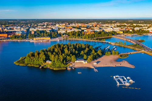 Vaasa oraș, malul mării și peisaj Kvarken din vestul Finlandei