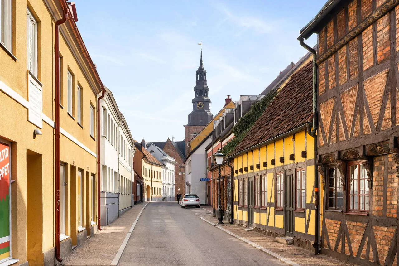 Ystad faleză și port de feriboturi din sudul Suediei