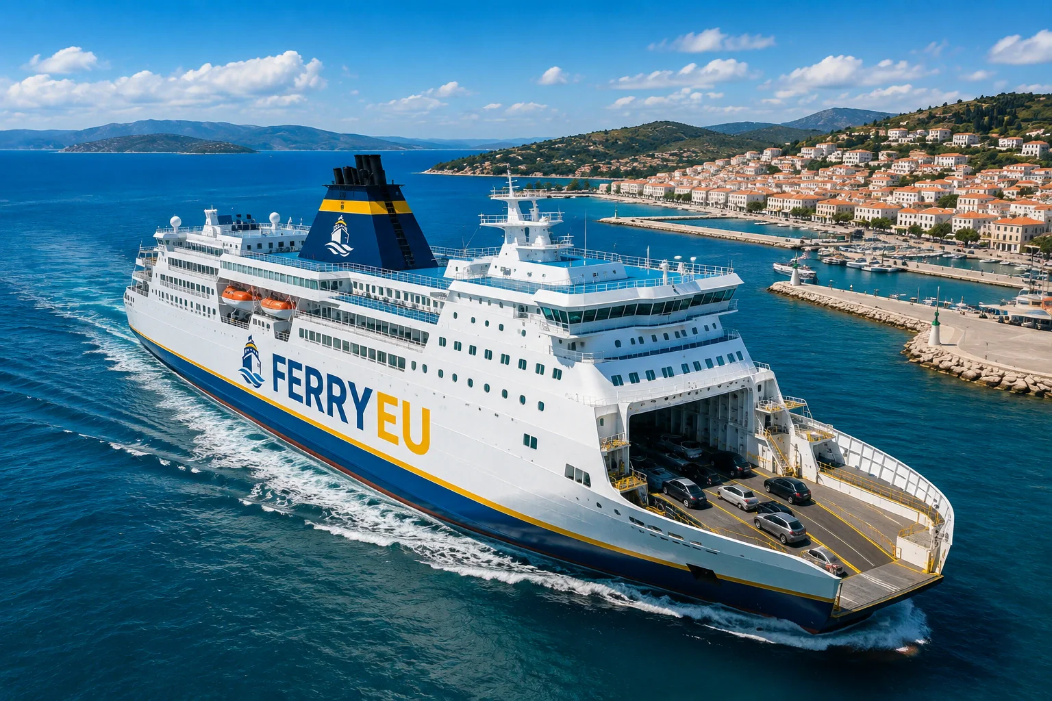 Feribot în apropierea coastei