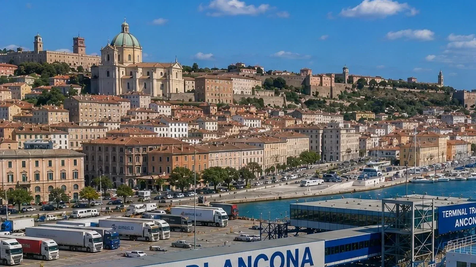 Ancona terminal de feriboturi și malul apei