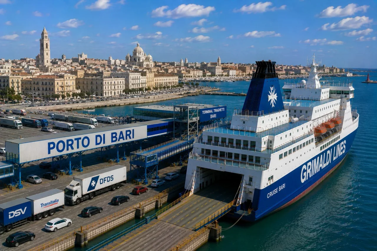Port de feriboturi Bari din sudul Italiei