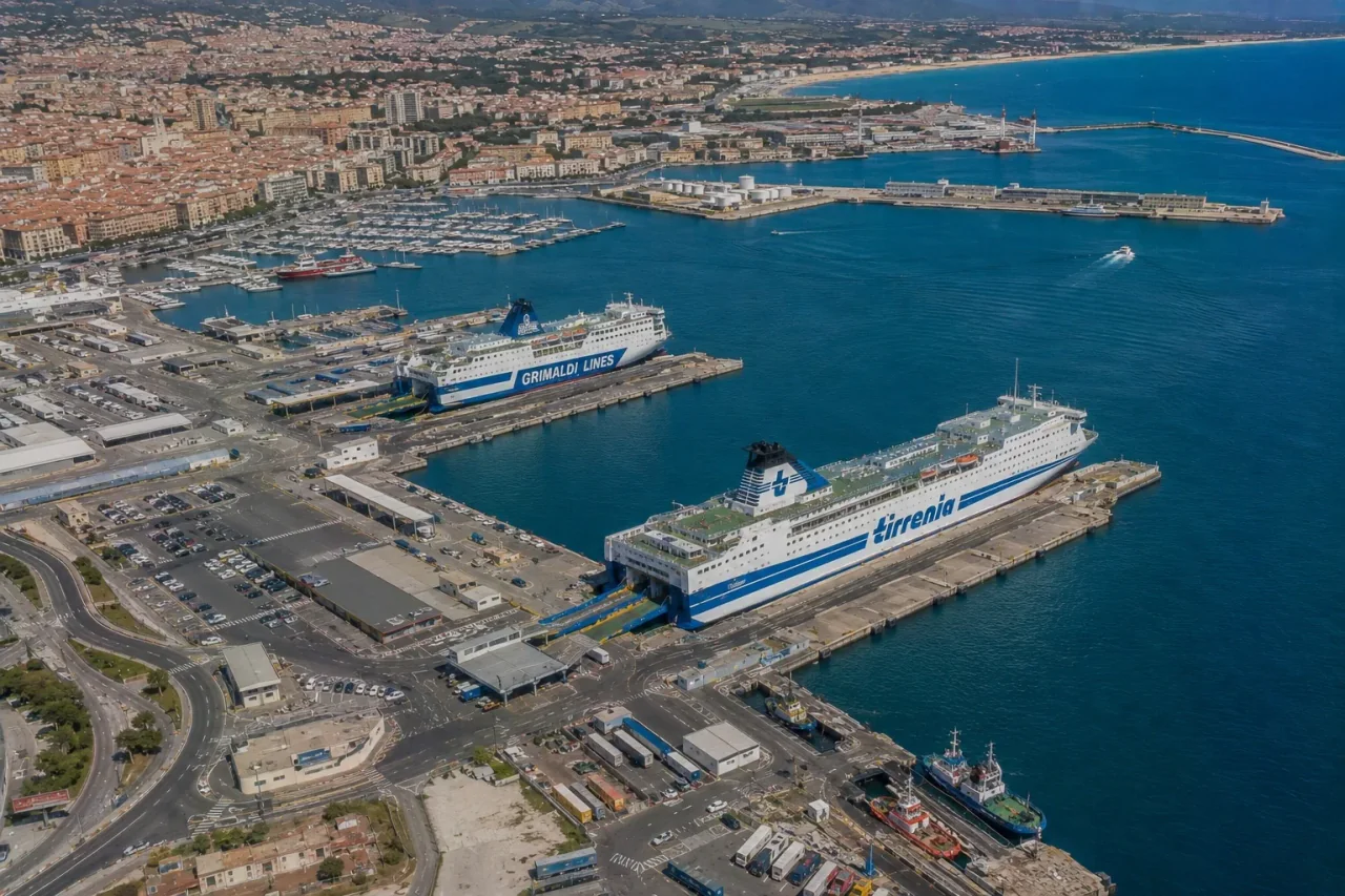 Cagliari port de feriboturi de pasageri de pe coasta de sud a Sardiniei