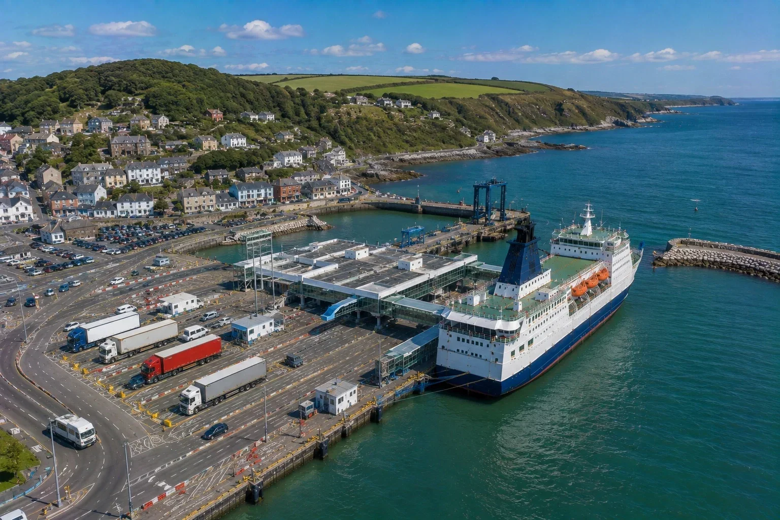 Fishguard Terminalul de feriboturi pentru pasageri Harbour la Goodwick în Pembrokeshire
