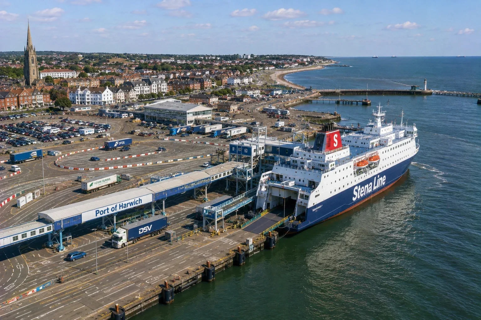 Harwich Port internațional de feriboturi de la Parkeston Quay din Essex