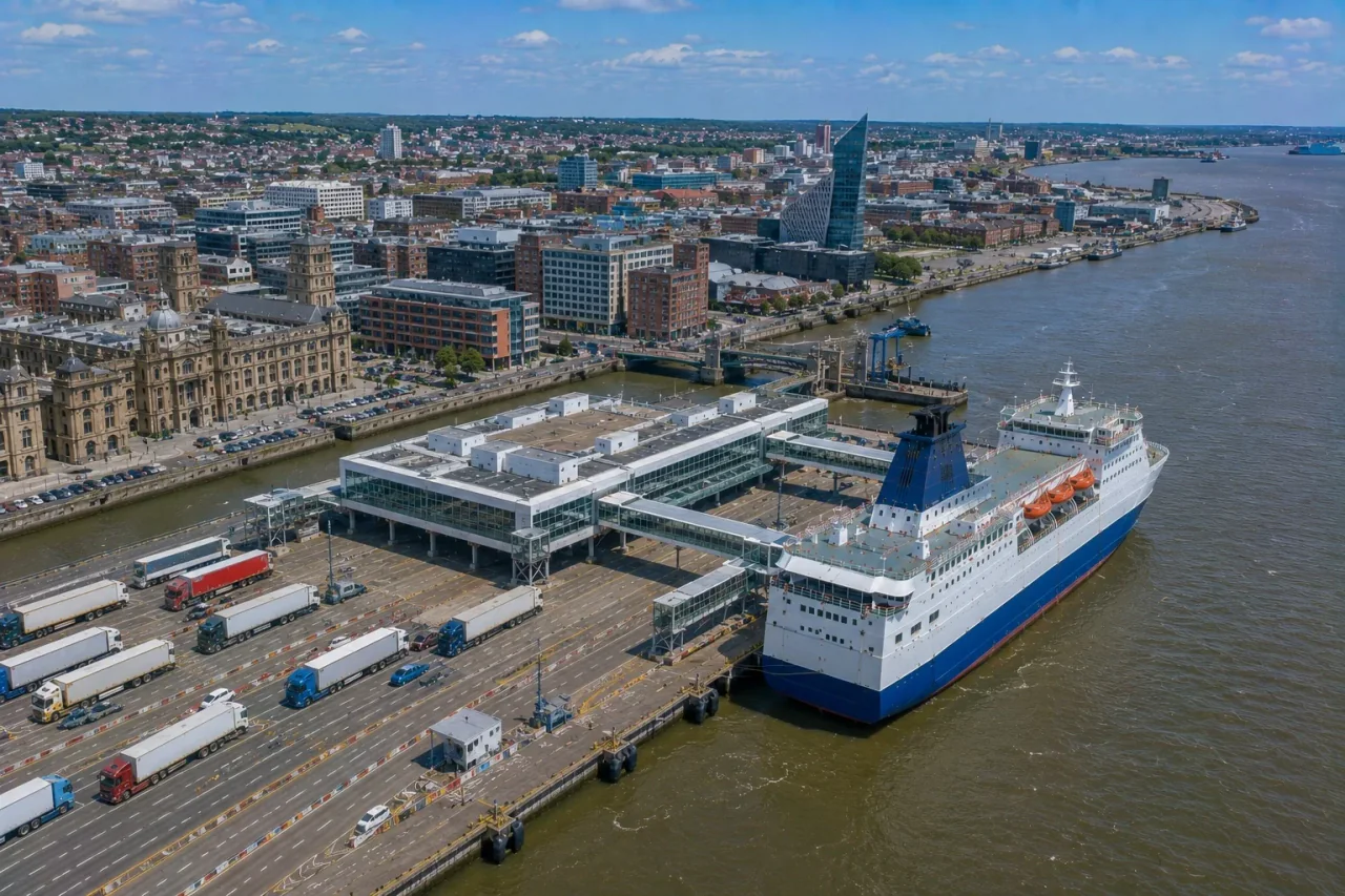 Terminalul de pasageri P&O Ferries la King George Dock din Hull