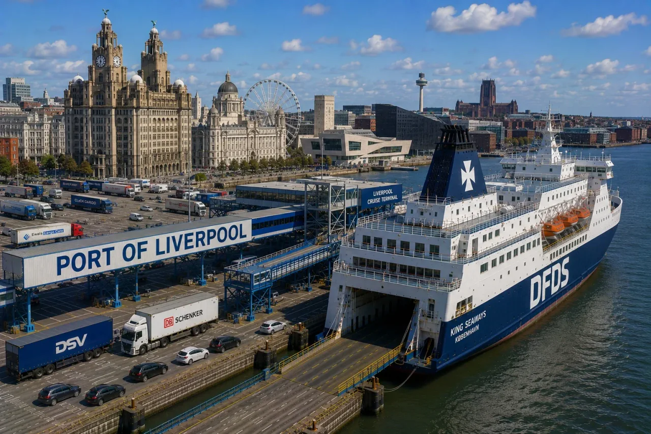 Terminal de feriboturi pentru pasageri de pe râul Mersey în Liverpool, Anglia