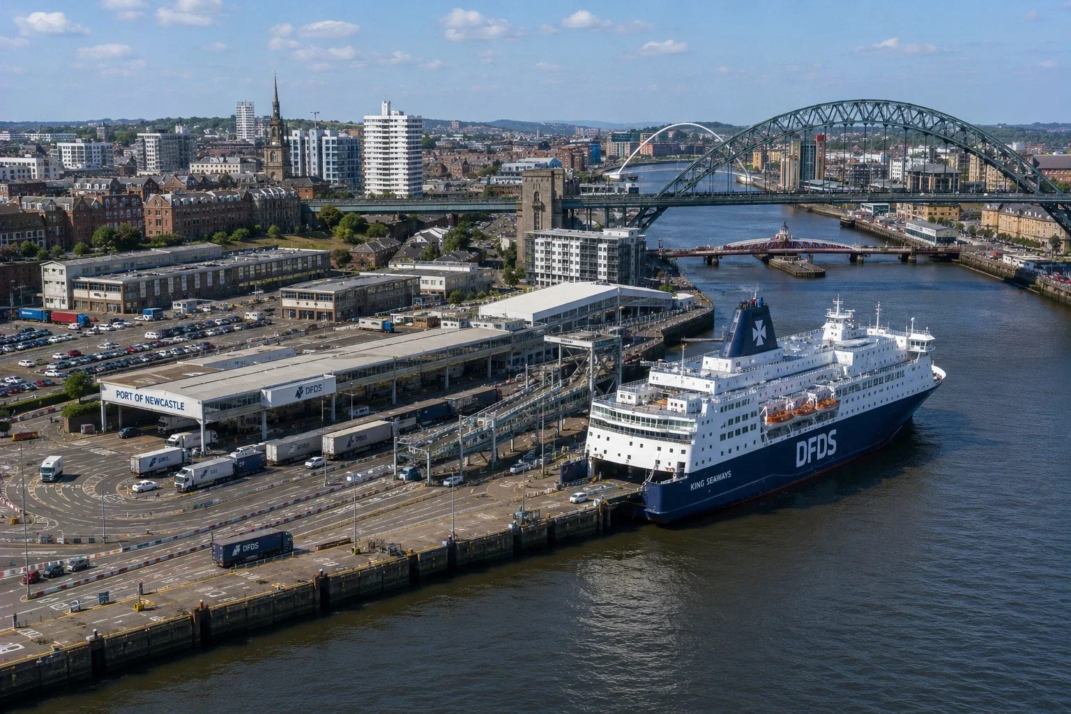 Terminalul de feriboturi pentru pasageri Newcastle, principala poartă internațională de feriboturi de pe coasta de est pentru călătorii Edinburgh