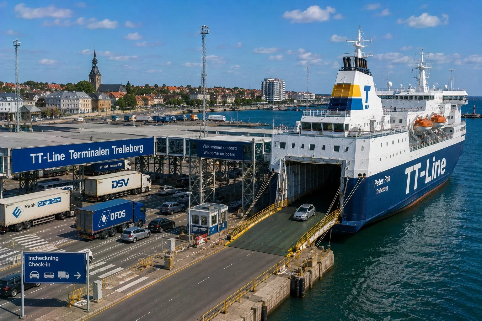 Port de feriboturi Trelleborg din sudul Suediei