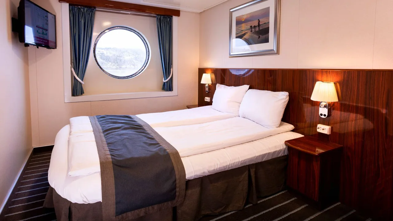 Cabină de pasageri la bordul feribotului Fjord Line MS Stavangerfjord