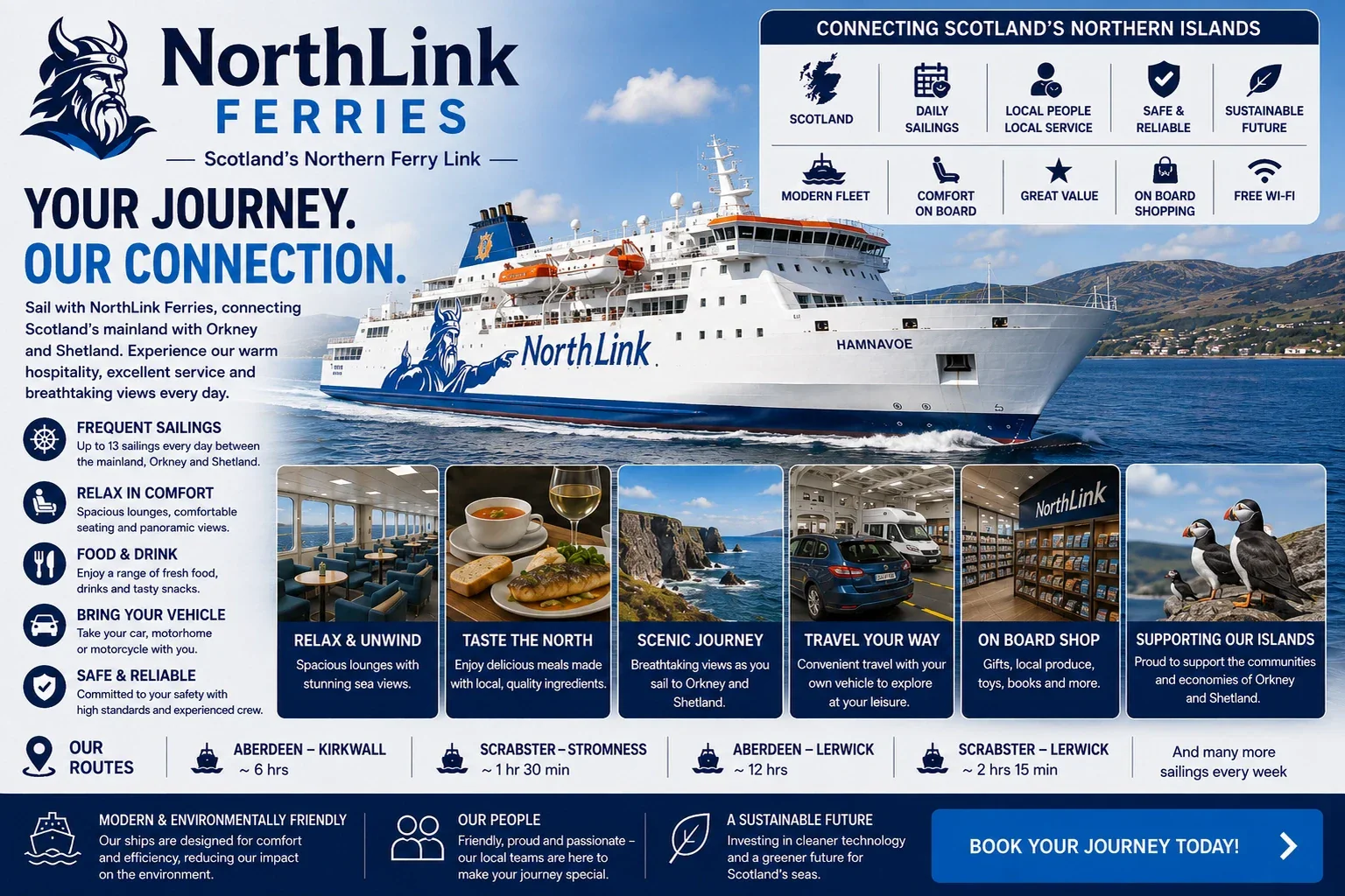 NorthLink Ferries feribotul pentru pasageri și vehicule care navighează în nordul Scoției