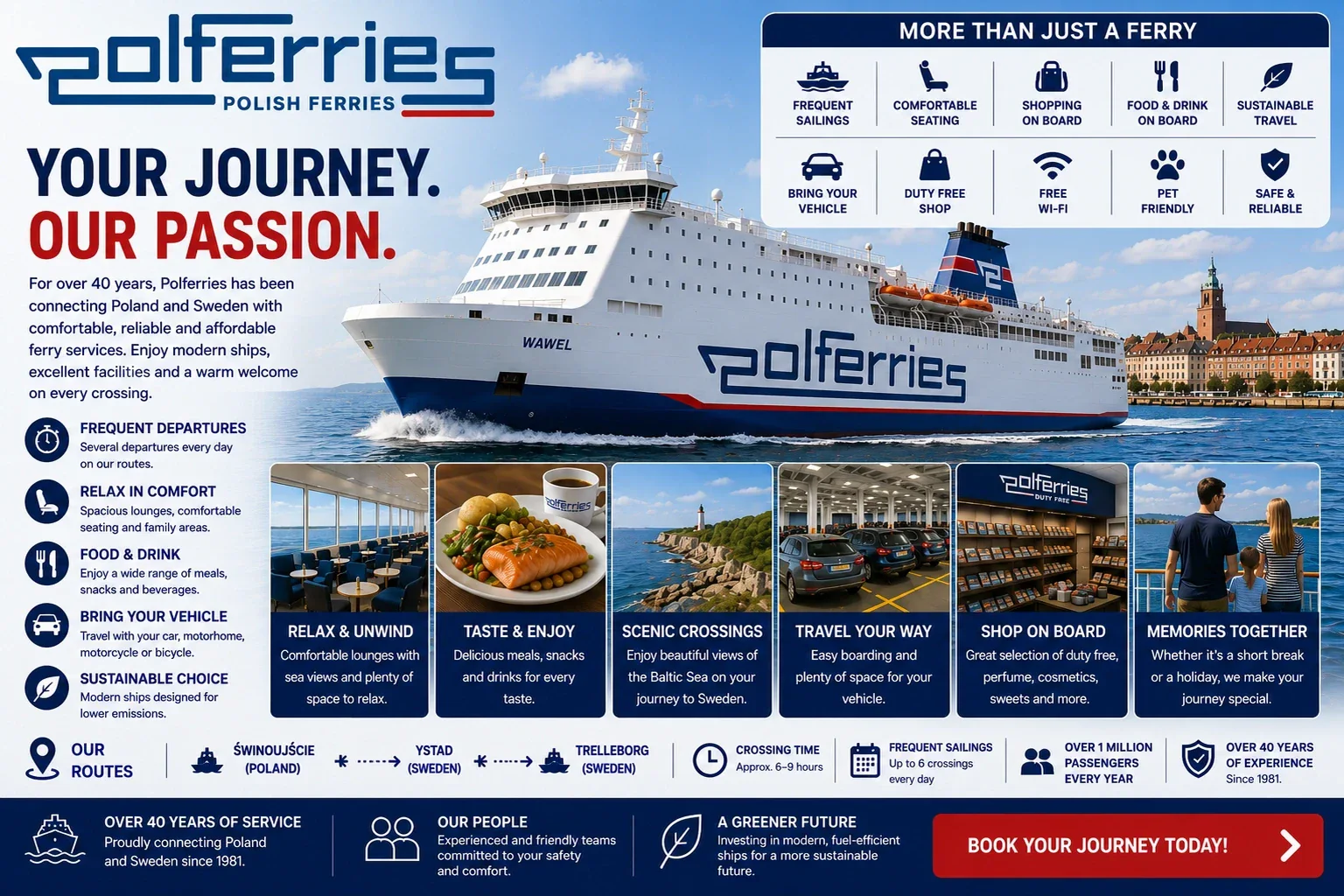 Polferries feribotul pentru pasageri și vehicule pe Marea Baltică