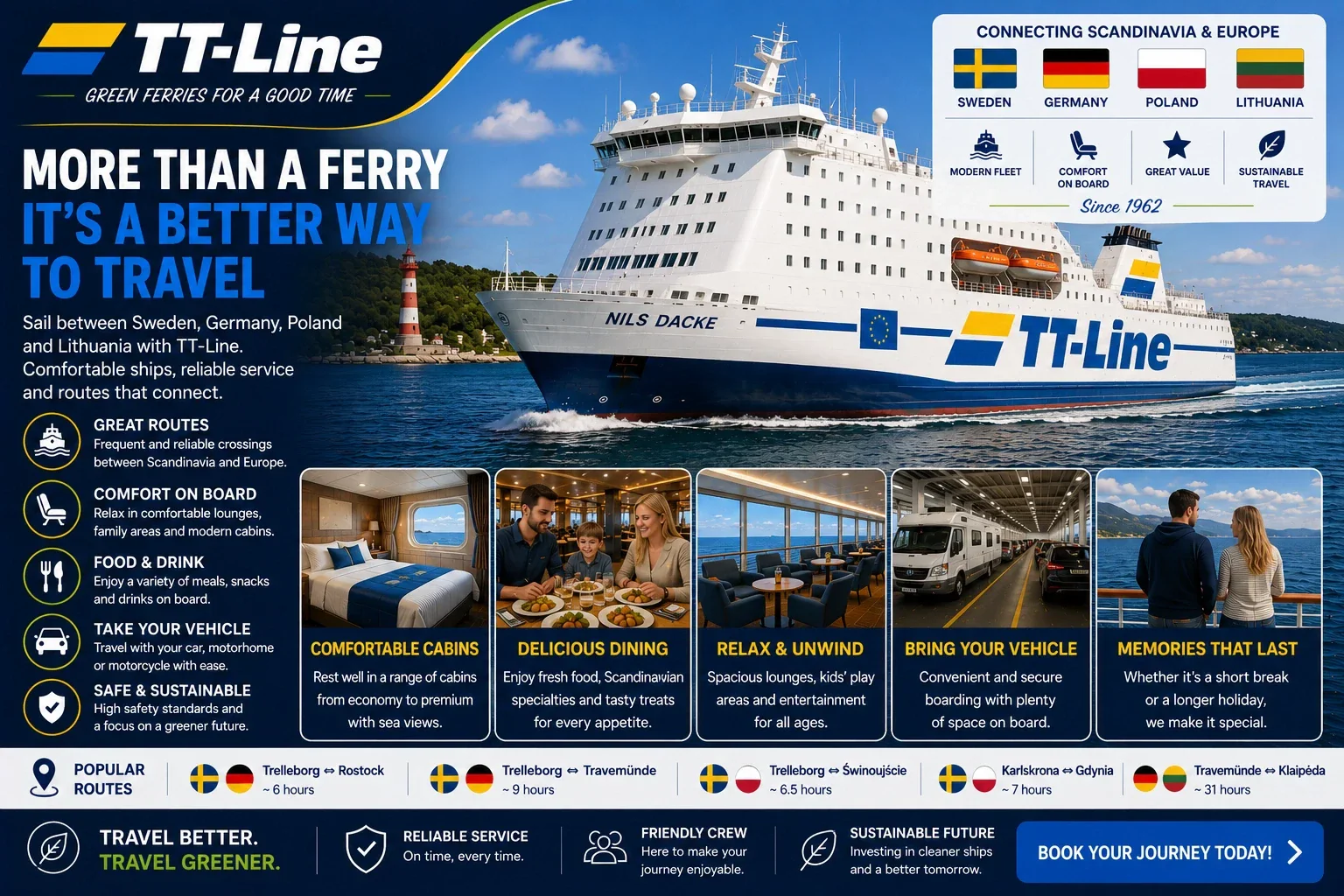 TT-Line feribotul pentru pasageri și vehicule pe Marea Baltică