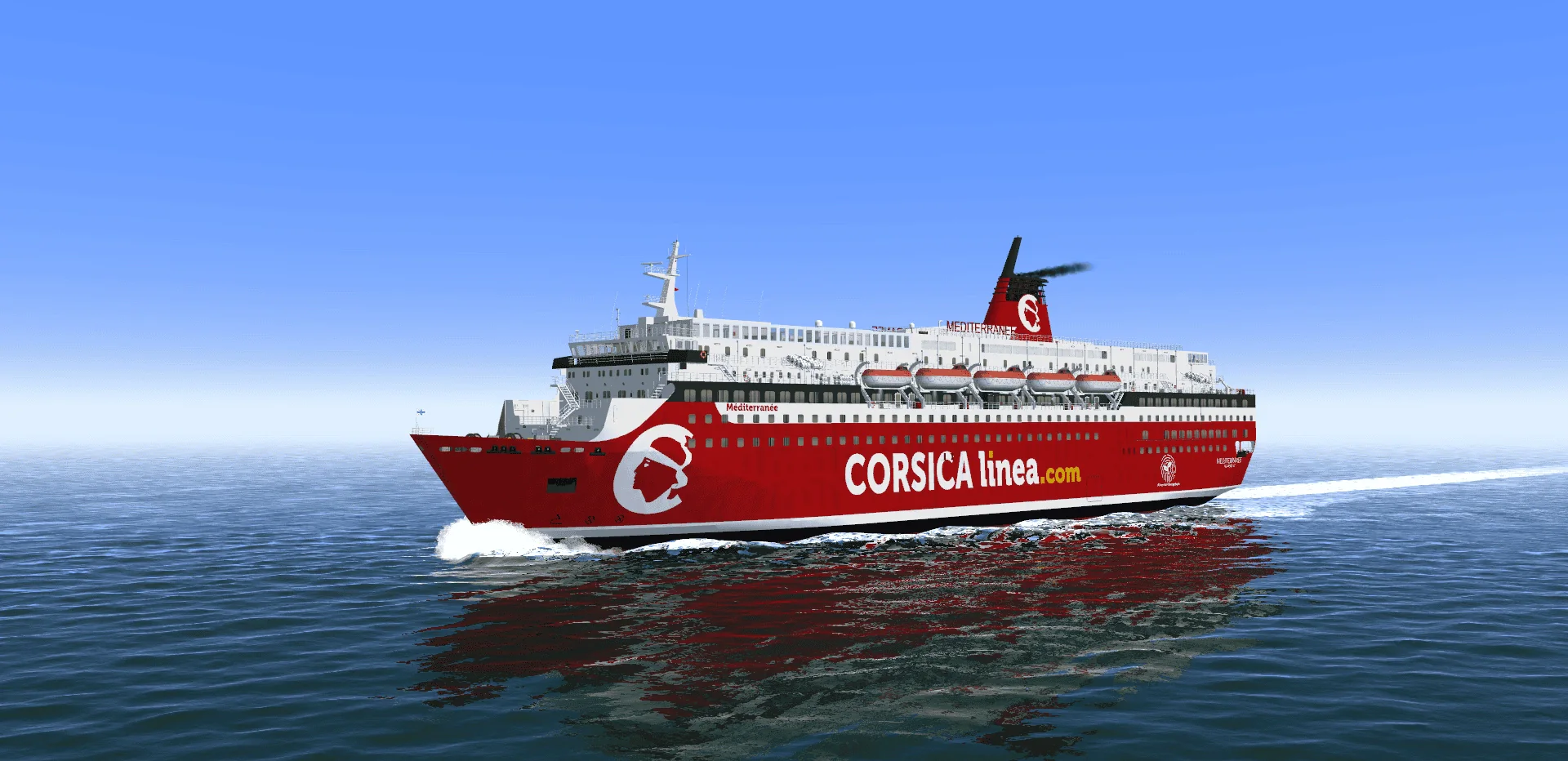 Feribotul pentru pasageri și vehicule CORSICA linea